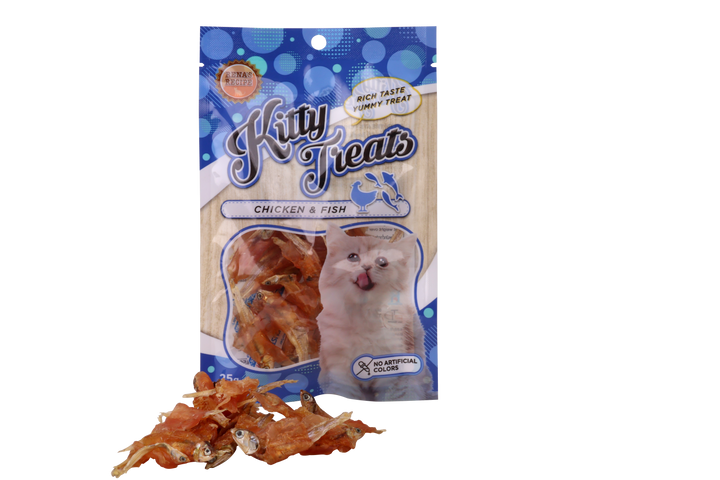 Kitty Treats Spiral Soft Chicken and Fish, 25g