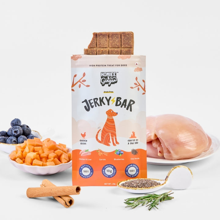 Homiee & Ginger | Grain Free Jerky Bar | Chicken with Superfood recipe | Air Dried