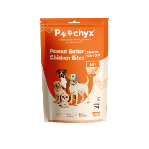 POOCHYX Peanut Butter Chicken Bites - Enhances Skin & Coat