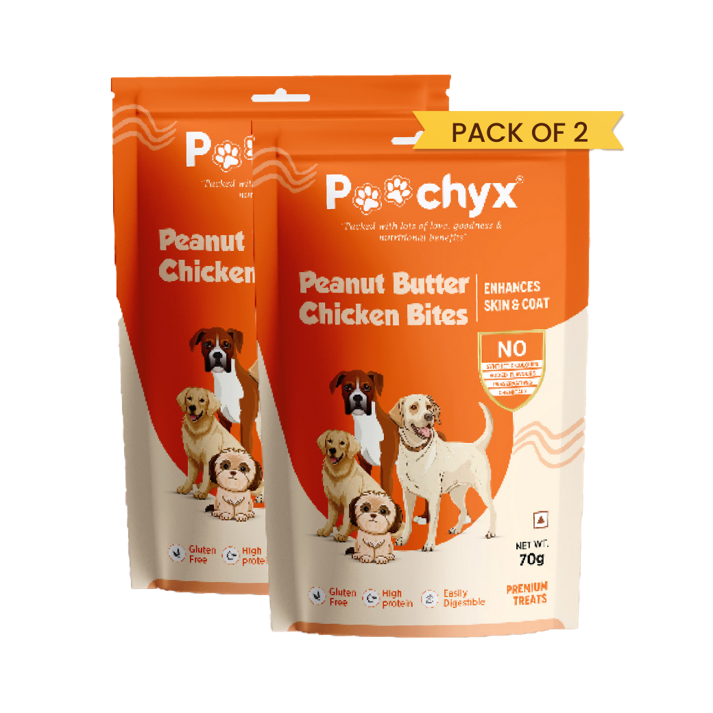 POOCHYX Peanut Butter Chicken Bites - Enhances Skin & Coat