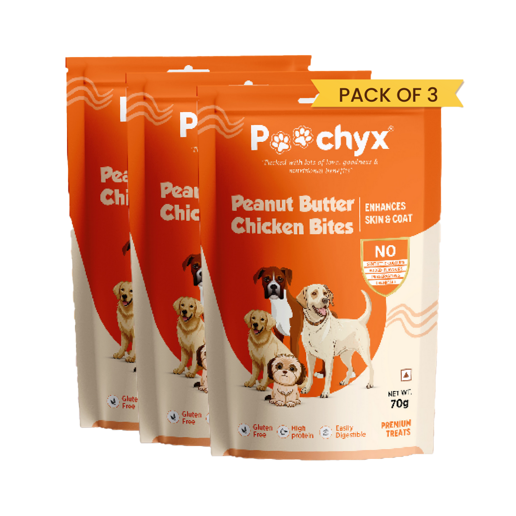 POOCHYX Peanut Butter Chicken Bites - Enhances Skin & Coat