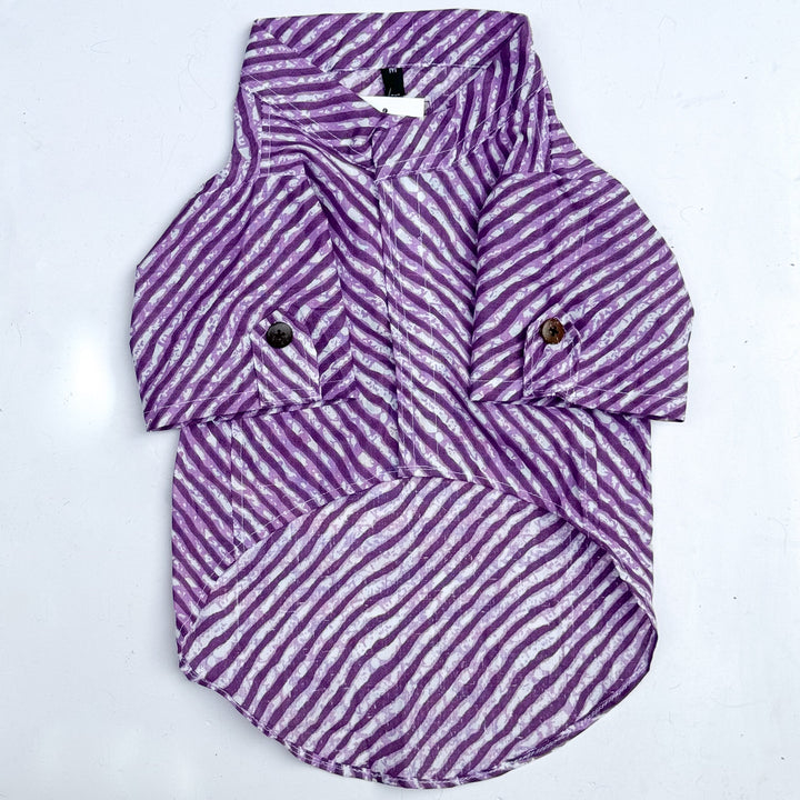 Pawgy Pets Lehriya Kurta: Purple for Dogs