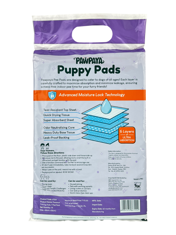 Pawpaya Training Pads, 7 Pad Pack