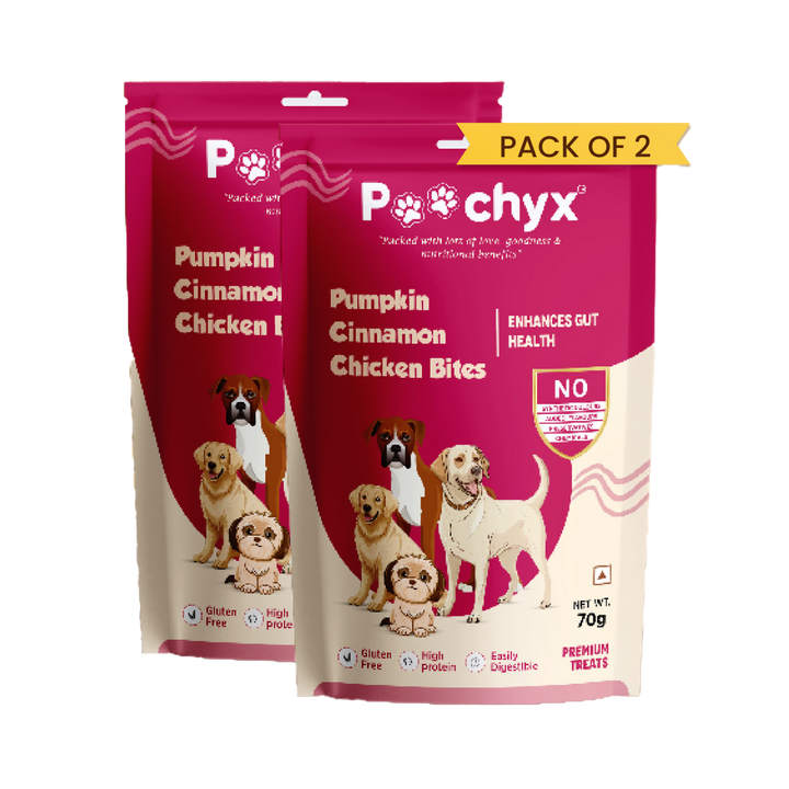 POOCHYX Pumpkin Cinnamon Chicken Bites - Enhances Gut Health