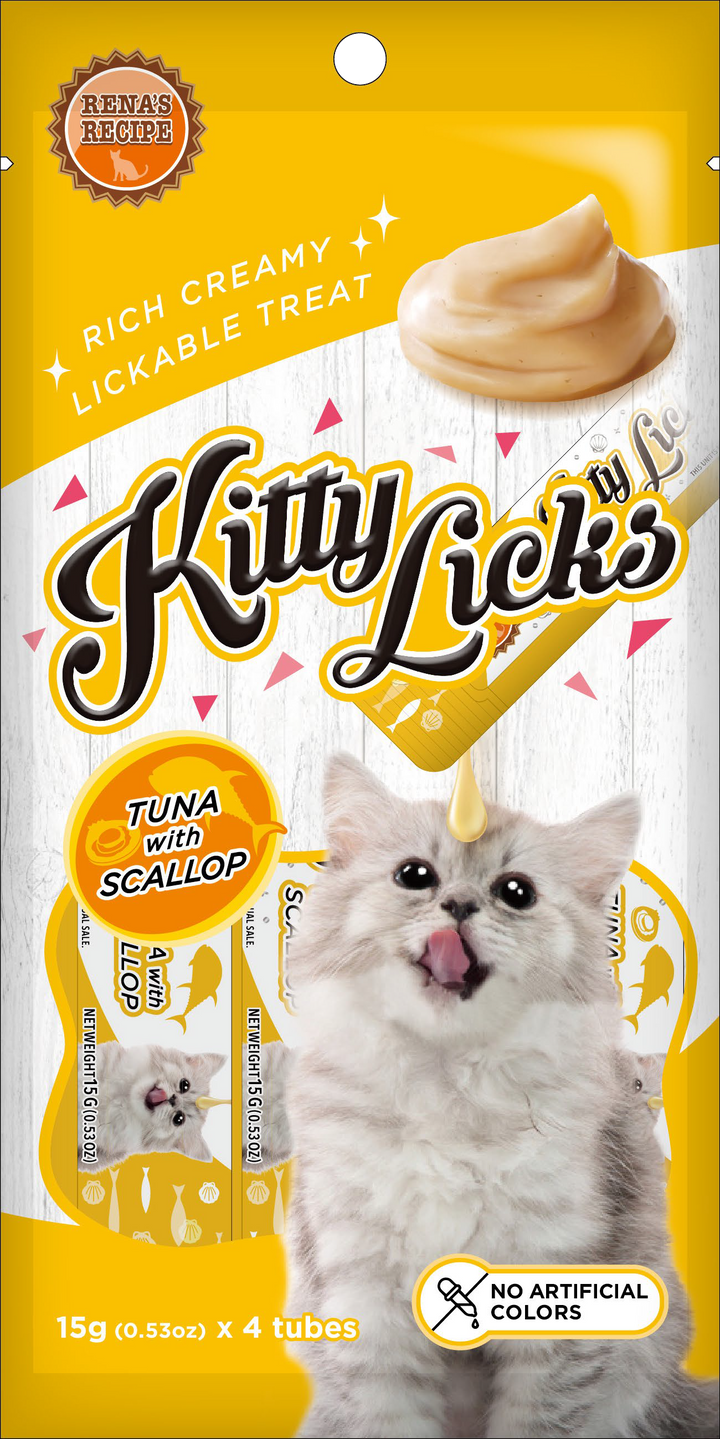 Kitty Licks Tuna with Scallop Flavor Pack of 4 Tubes