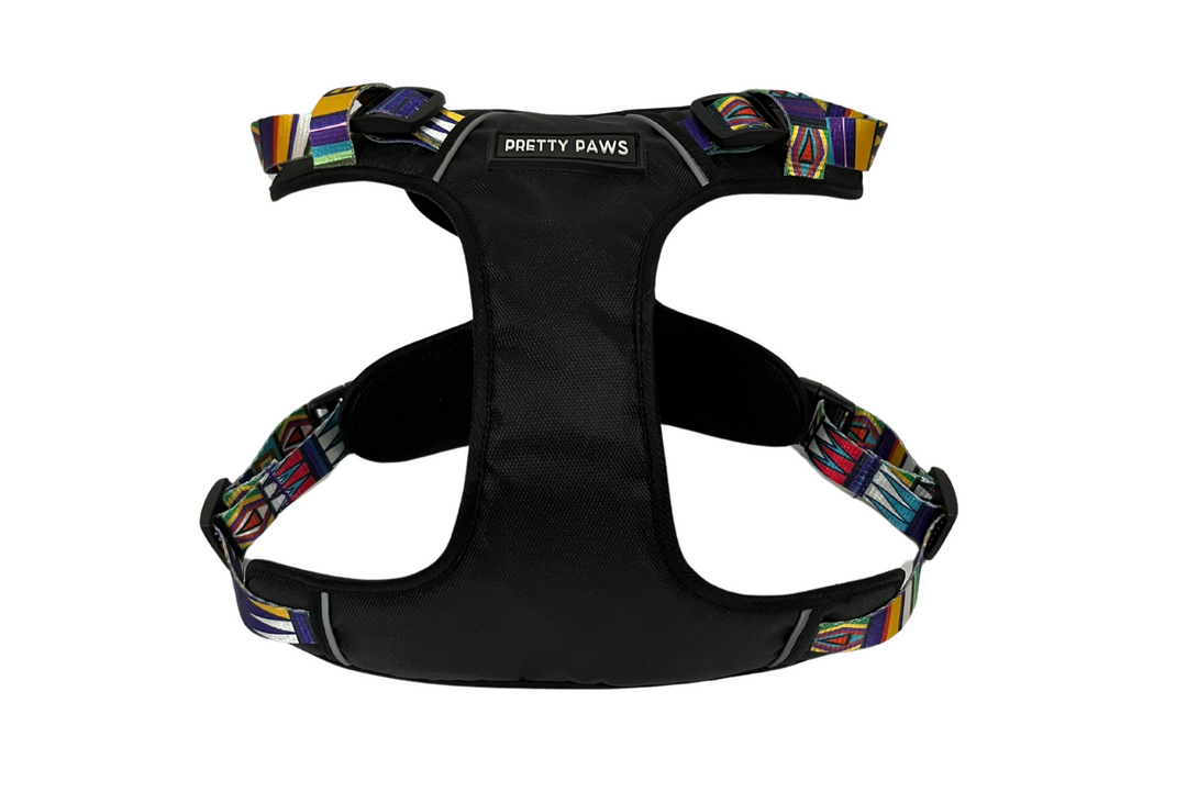 Black Printed Full Body Dog Harness