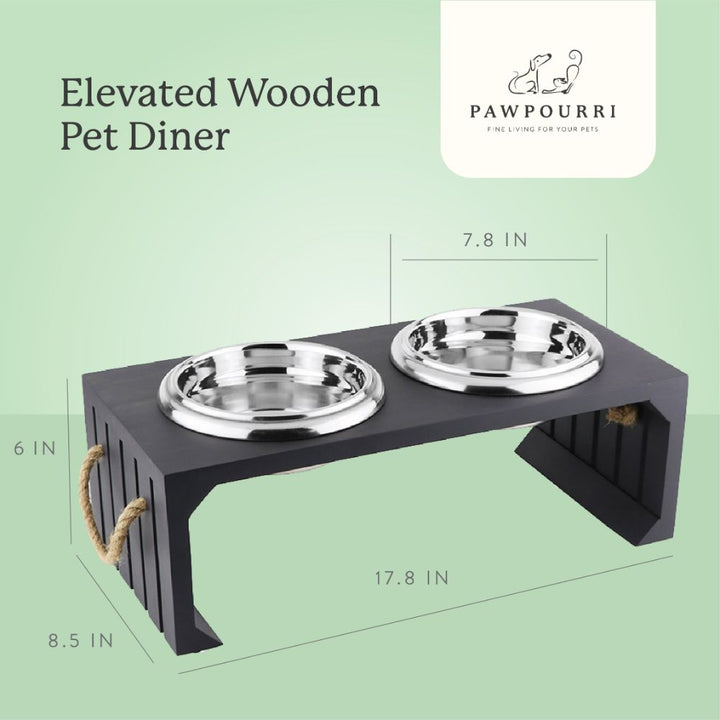 Elevated Wooden Pet Diner