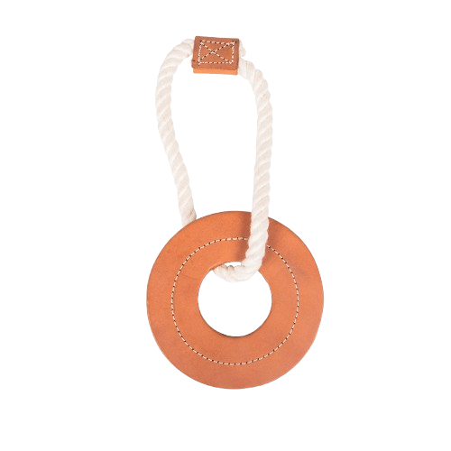 Circle Shape Suede and Rope Chew Toy