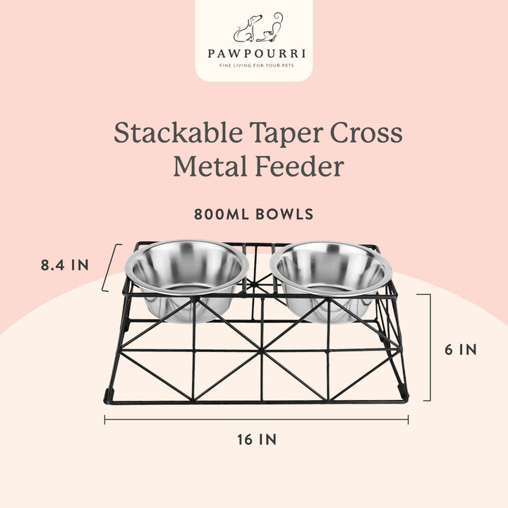 Stackable Taper Cross Metal Feeder